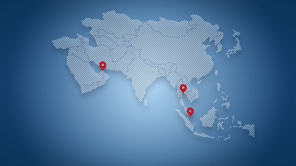 Asienkarte mit Regionen